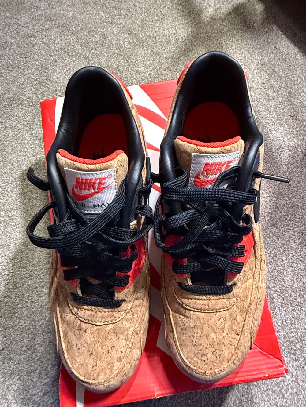 Nike Women’s Cork-Textured Sneakers with Black and Red Accents - Picture 3 of 8